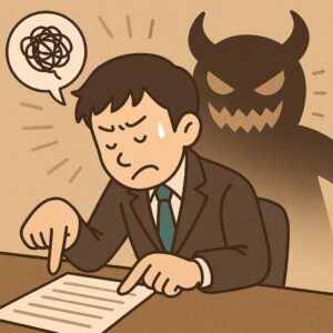 強迫症状のため書類を何度もチェックする