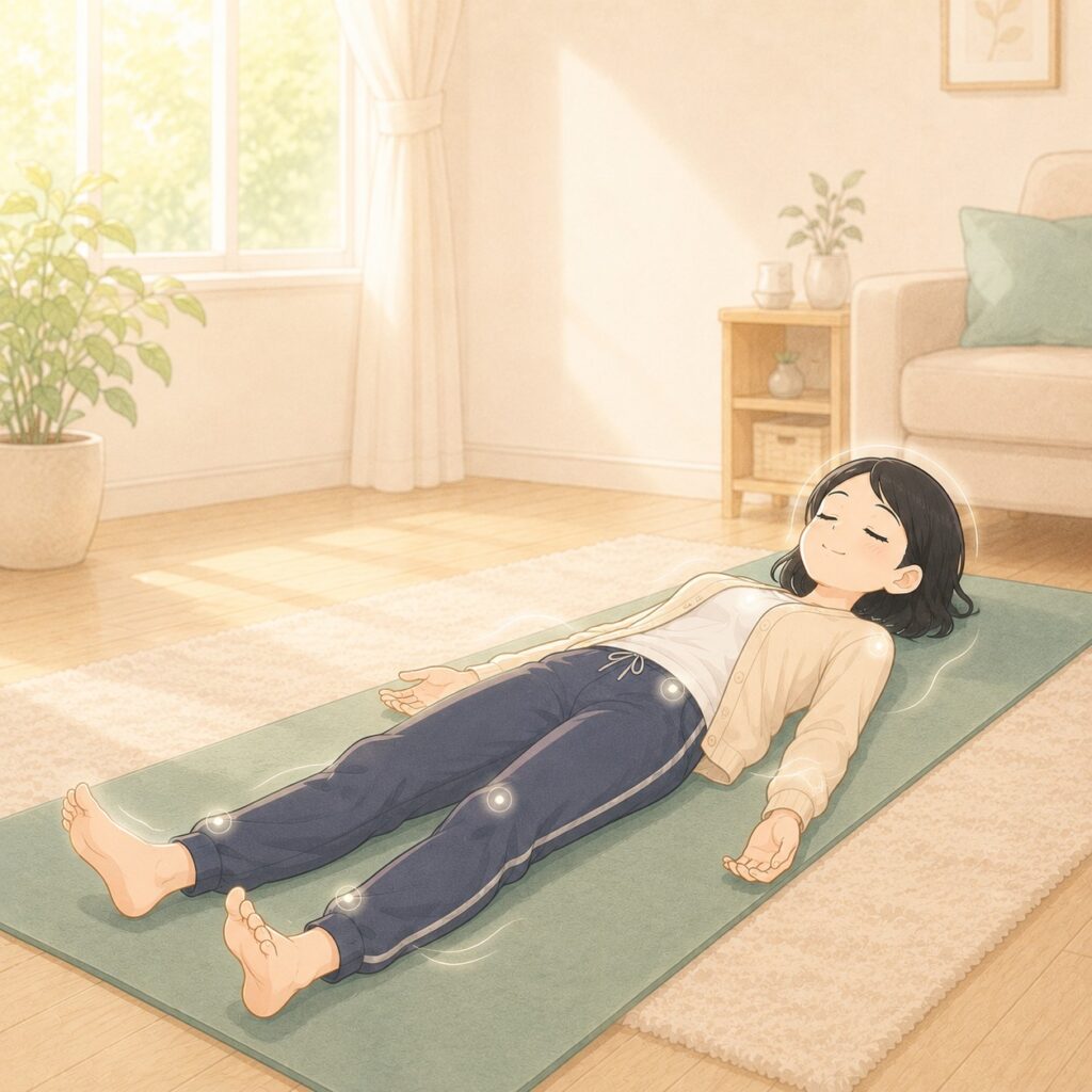 ボディスキャン瞑想をしているよたきち
