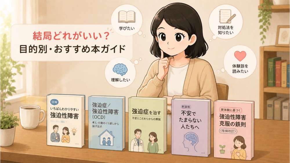 強迫性障害のおすすめ本5冊を目的別に選ぶよたきちのガイドのイメージ画