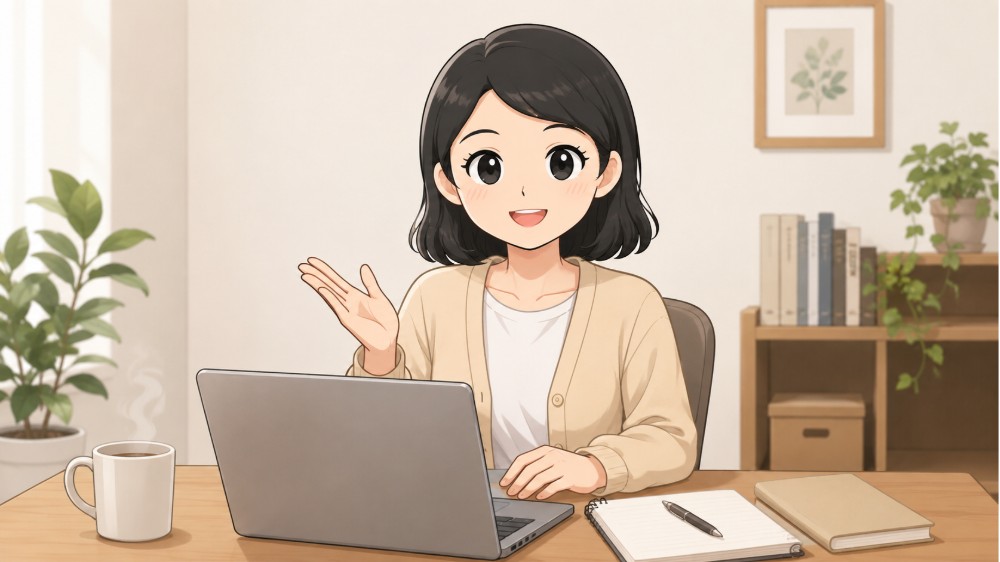 デスク越しに笑顔で読者へ話しかけるよたきち。湯気の立つマグカップ、ノートPC、メモ帳が置かれたFAQ向けのアイキャッチ画像