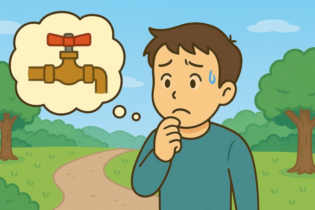 外出して散歩中にガスの元栓が気になって仕方がない