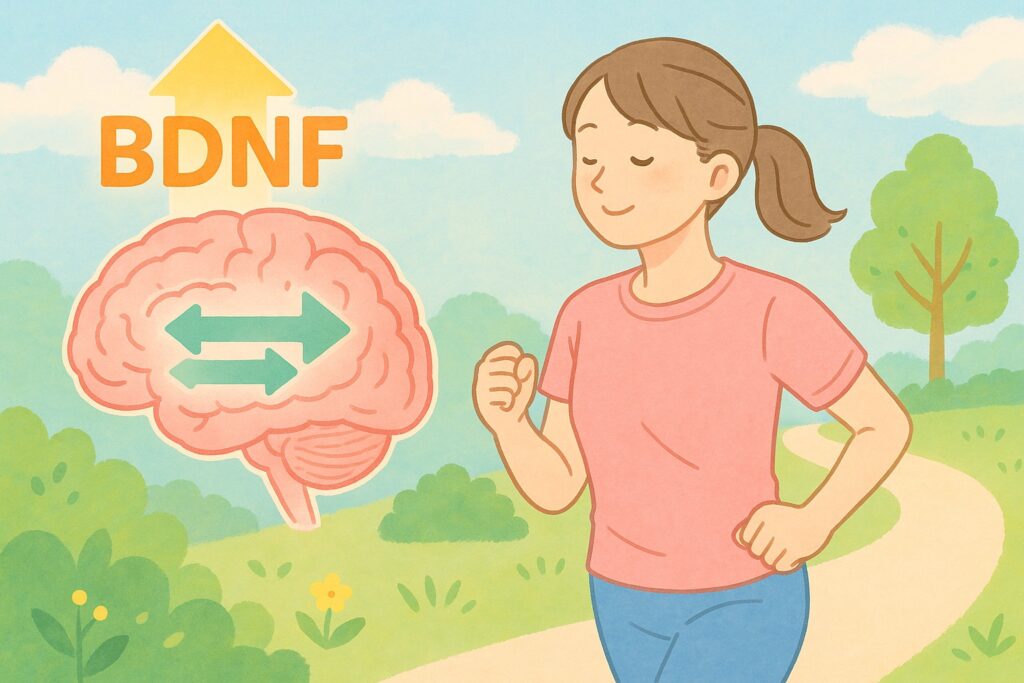 BDNF（脳の栄養因子）が増えて、考え方の柔軟性が戻りやすくなる