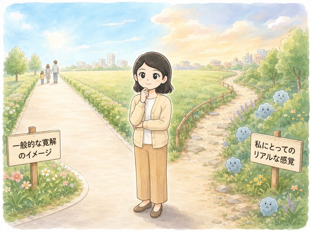 寛解におけるイメージと実際の感覚のイメージ画