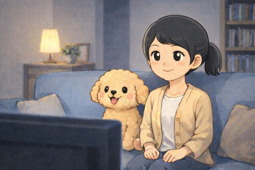 ぴょんたとドラマ鑑賞