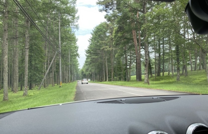 蓼科高原を走る